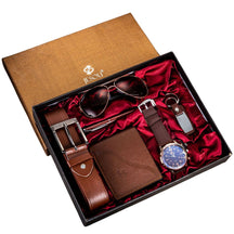 Kit Masculino Homem Moderno Com Relógio, Óculos, Carteira e Cinto